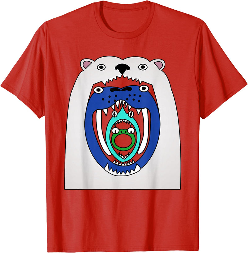 Cute designs for kids Polar Bear Food Chain Funny Kids T-Shirt T-Shirt - Red
