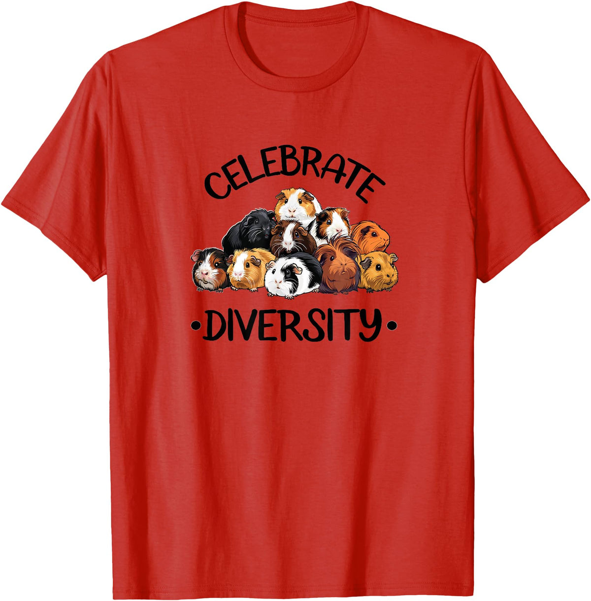 Funny Cavy Mom Love Gifts T Shirts & Hoodies Celebrate Diversity Kids Cute Wheek Merch Guinea Pig Lover T-Shirt - Red