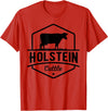 Farm and Holstein Cow for Men and Cattle Clothing Holstein Cattle - Holstein Cow for Farmers T-Shirt - Red