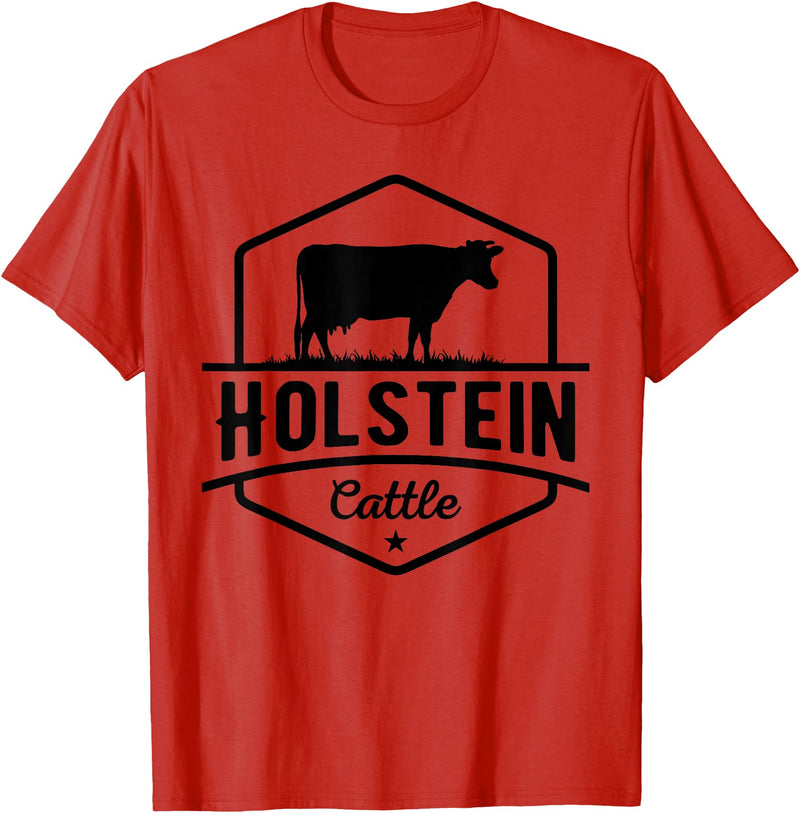 Farm and Holstein Cow for Men and Cattle Clothing Holstein Cattle - Holstein Cow for Farmers T-Shirt - Red