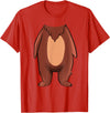 The Easy Costume Idea Shop Bear Halloween Costume Shirt - Brown Grizzly Bear T-Shirt - Red