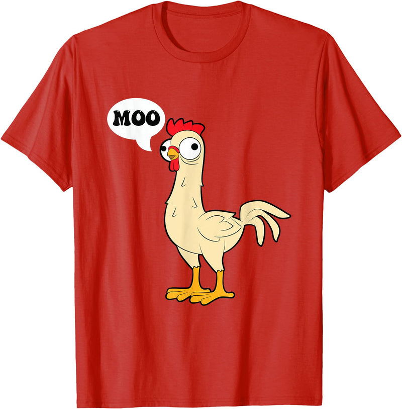 gift creative original father joke humor amusing Chicken - Hen - Fowl - Cow - Funny - Joke - dad Joke T-Shirt - Red