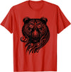 Best Tribal Tattoo Designs I Trends I Born for Art Bear Grizzly Nordic Indian Celtic Mythology Wild Animal Fan T-Shirt - Red