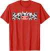 ETHRLO cow im one birthday decorations Shirts Mom Cow Print Cowboy Animal Pattern Farmer Cow Mother Mom T-Shirt - Red