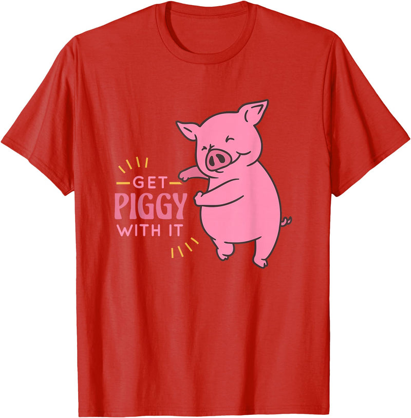 Cute Animal Pigs Clothing For Children And Adults Funny and Cute Pig Saying for Kids and Adults T-Shirt - Red