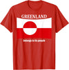 Greenlandic native heritage designs Greenland Flag, Belongs to its People, Independence Message T-Shirt - Red