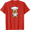 Bear In A Chef Hat - Cute Chef Bear Chef Bear - Cute Bear In A Chef's Hat Bear Chef T-Shirt - Red