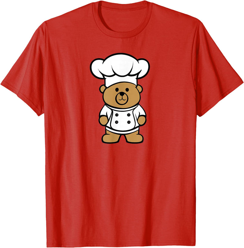 Bear In A Chef Hat - Cute Chef Bear Chef Bear - Cute Bear In A Chef's Hat Bear Chef T-Shirt - Red