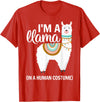 Human Costumes Inc. Llama Halloween Costume I'm A Llama in A Human Costume T-Shirt - Red
