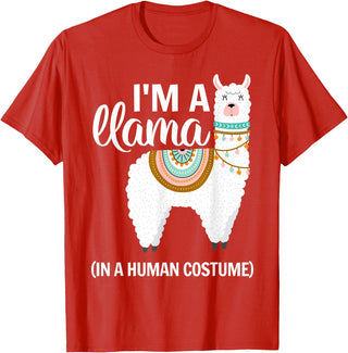 Human Costumes Inc. Llama Halloween Costume I'm A Llama in A Human Costume T-Shirt - Red