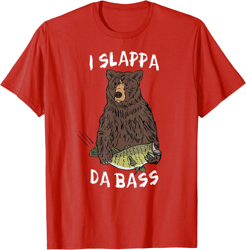 Musical Bears I SLAPPA DA BASS (Bear Playing Bass) T-Shirt - Red