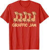 Cute Giraffe Gifts Giraffe Giraffic Jam Funny Word Game Cute T-Shirt - Red