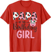 Cow Birthday Shirt For Family Men Women Cow Lover Papa of The Birthday Girl Farm Cow 1 St Birthday Girl T-Shirt - Red