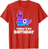 Todays My Bday LLama Tees Cute Birthday Llama Funny Bday Animal Party T-Shirt - Red