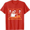 Chemistry Halloween Chemistry Boo The Element of Surprise Cute Chemist Halloween T-Shirt - Red