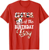 Love Family Matching Sister Of The Birthday Boy Cow Farm 1St Birthday Boy T-Shirt - Red