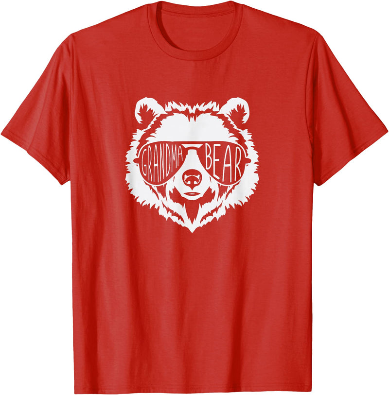 grandma Bear Family Apparel Grandma Bear Face with Sunglasses T-Shirt - Red