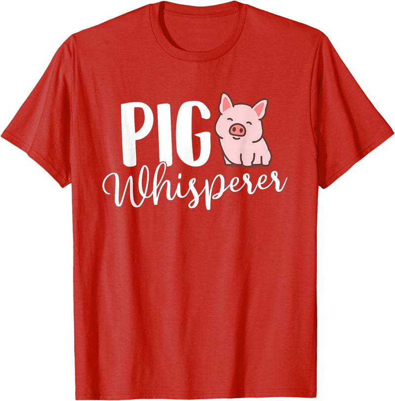 Funny Pig Lover Shirts Pig Whisperer - Pig Lover Pig Farming Piglet Farmer Farm T-Shirt Small - Red