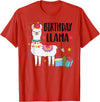 Matching Llama Birthday Party Supplies Birthday Llama Girl Birthday Party Llama Birthday Outfit T-Shirt - Red