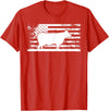 Funny Charolais Rancher Gift for Cattle Lover American Flag - American Cow Charolais Rancher T-Shirt - Red
