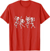 halloween costumes skeleton halloween dabbing and dancing tshirt T-Shirt - Red
