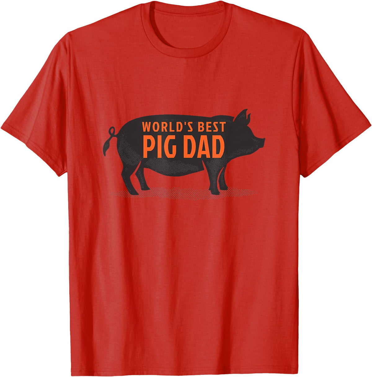 Pig Parent Shirts and Gifts World's Best Pig Dad - Funny Pet Pig Saying T-Shirt - Red