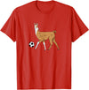 Cute Soccer Llama Tees Soccer Llama Futbol Llama T-Shirt - Red
