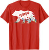 Nana Shirts By No1 Tees Nana Bear Shirt - Nana Bear Water Color Flower Grandma T-Shirt - Red