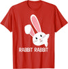 Rabbit First Day of the Month Good Luck Phrase T-Shirt in Red