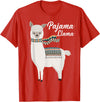 Llama Pajamas GA Cute Pajama Llama Bed Time T-Shirt Llama Pajama T-Shirt - Red