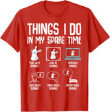Things I Do in My Spare Time Bunny Rabbit Girls Kids Womens T-Shirt in Red