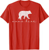 Mama Bear Shirt Cute White T-Shirt - Red