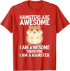 Cute Hamster Design for Men Women Kids Animal Hamster Lover T-Shirt - Red
