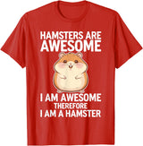 Cute Hamster Design for Men Women Kids Animal Hamster Lover T-Shirt - Red