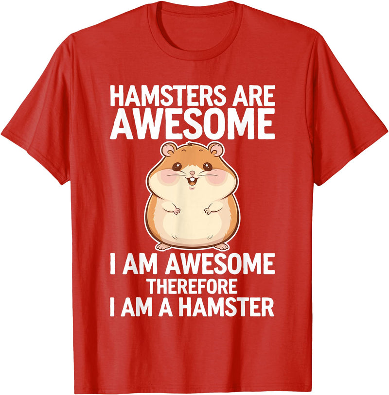 Cute Hamster Design for Men Women Kids Animal Hamster Lover T-Shirt - Red