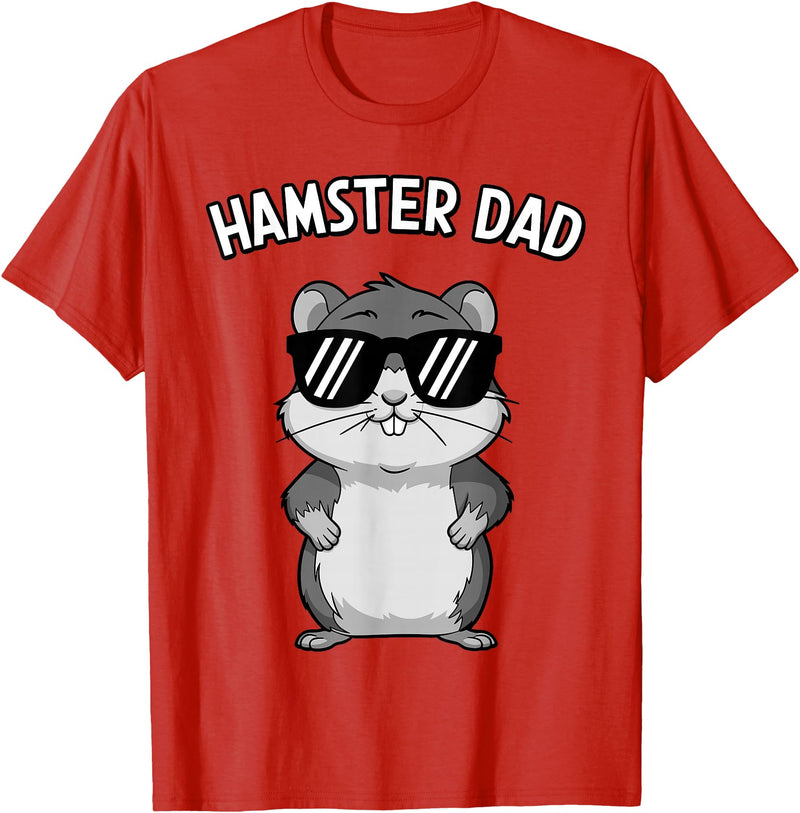 Funny Hamster Design for Men Dad Boys Animal Hamster Lover T-Shirt - Red