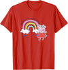 Peppa Pig Without Rain There Would Be No Rainbows Cute Shot T-Shirt - Red