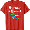 Mama Bear Autism Awareness Mom Puzzle Clothing Co Autism Awareness Mama Bear Proud Autistic Mom T-Shirt - Red