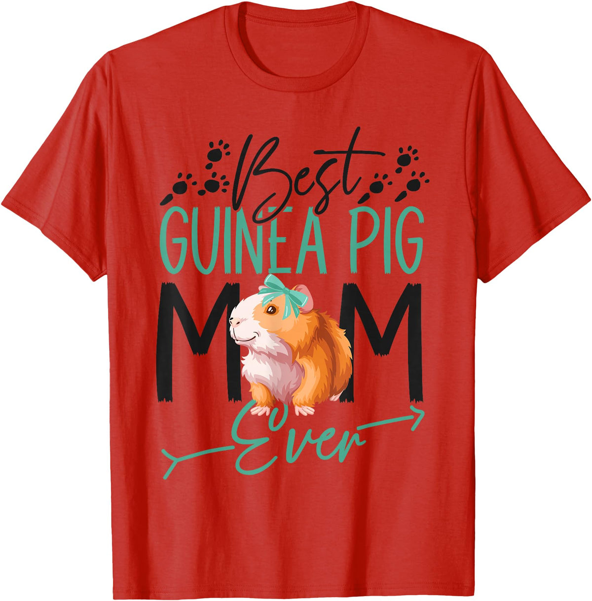 Cute Guinea Pig Lover HS0 Guinea Pig Mom Best Guinea Pig Mom Ever T-Shirt - Red
