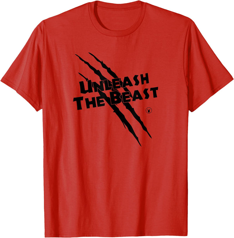 UNLEASH THE BEAST Gym Rabbit Workout Motivation T-Shirt in Red