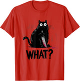 Cat Owners Black Cat What? Black Cat Murderous Cat With Knife Black Cat T-Shirt