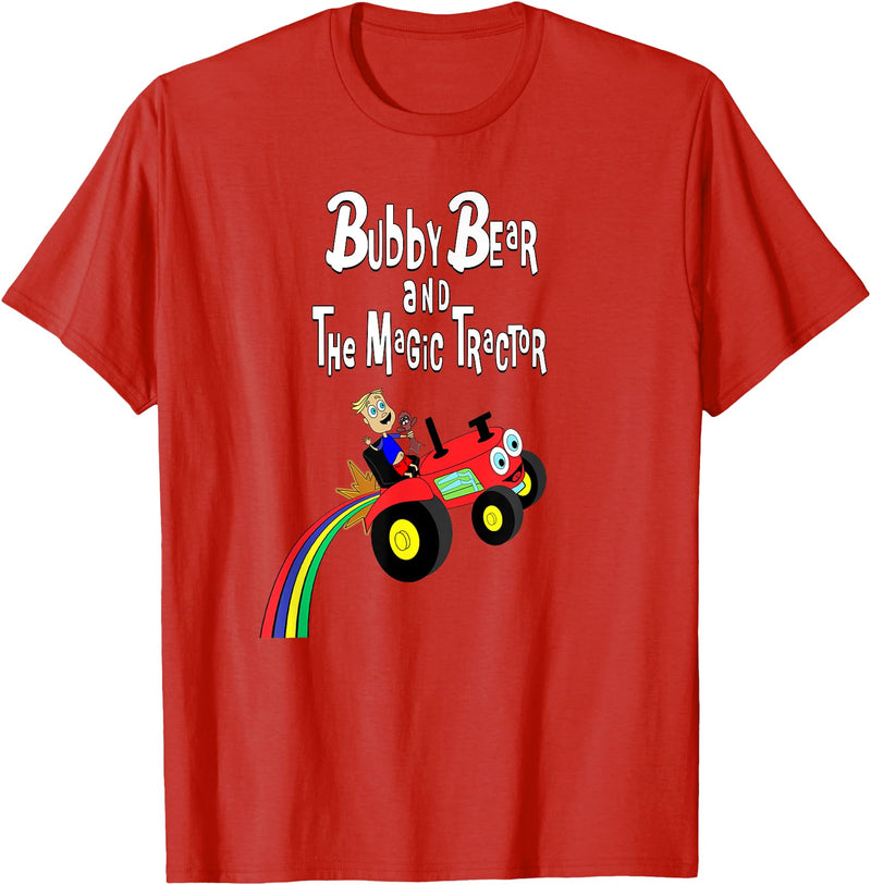 Strange Planet Apparel Bubby Bear and the Magic Tractor T-Shirt - Red
