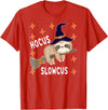 Funny Sloth Witch Halloween Costume 2021 Hocus Slowcus Cute Funny Sloth Halloween 2021 Costume Gift T-Shirt - Red