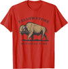 Yellowstone National Park Bison Clothing Co Yellowstone National Park Wyoming Buffalo Bison T-Shirt - Red
