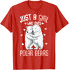 Funny Polar Bear Lover Apparel & Gift Ideas Just A Girl Who Loves Polar Bears Kids Girls T-Shirt - Red