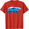 Save the Polar Bear Lovers Designs Polar Bear Print Landscape - Save the Polar Bear T-Shirt - Red
