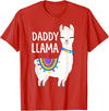 Birthday Llama Shirts Gift Daddy Llama Funny Father's Day Shirt Men, Dad, Dad Birthday T-Shirt - Red