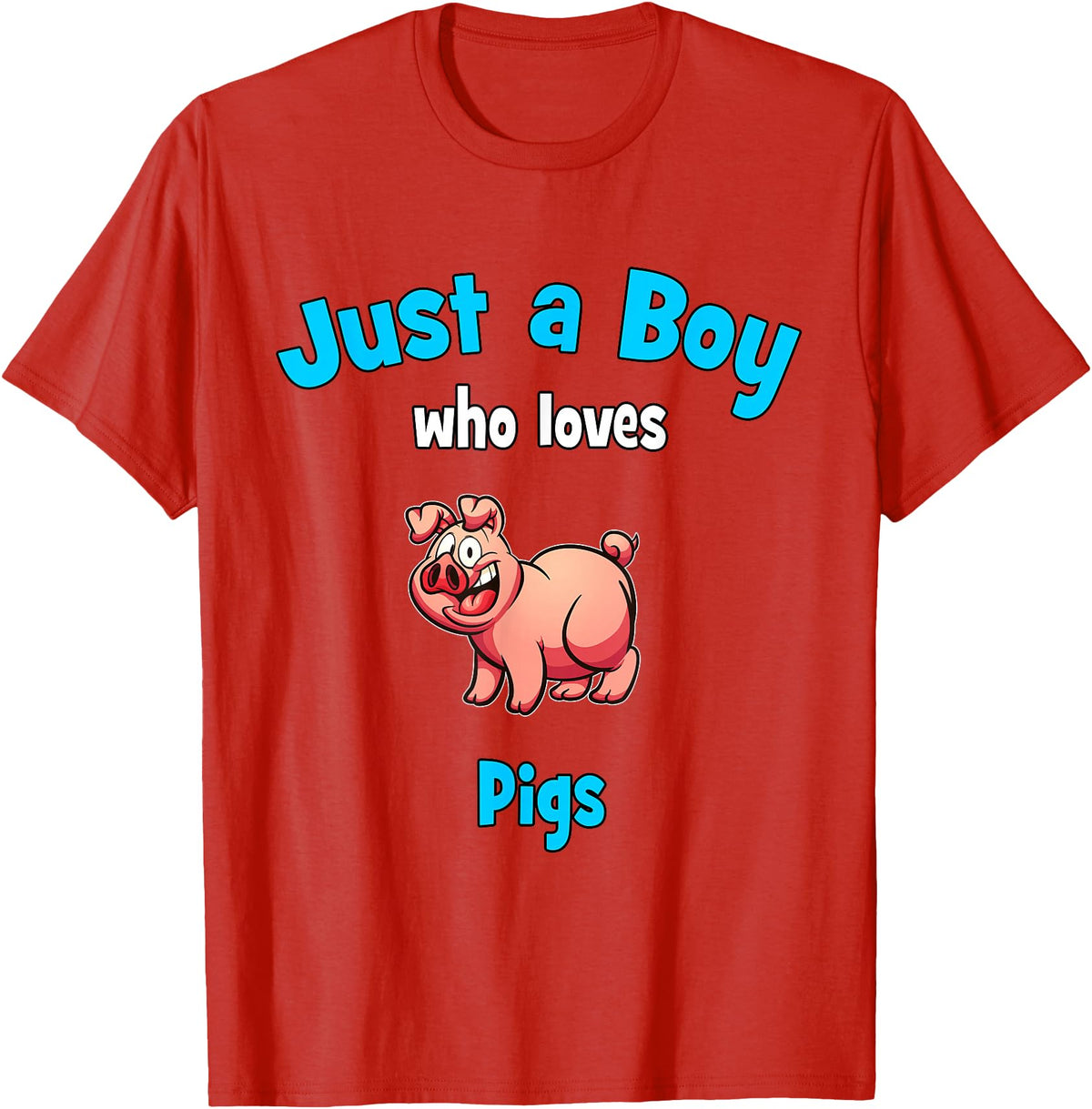 Boys Pig Shirts & Gifts for Kids Pig Shirt for Boys | Children's Pig T-Shirt - Red