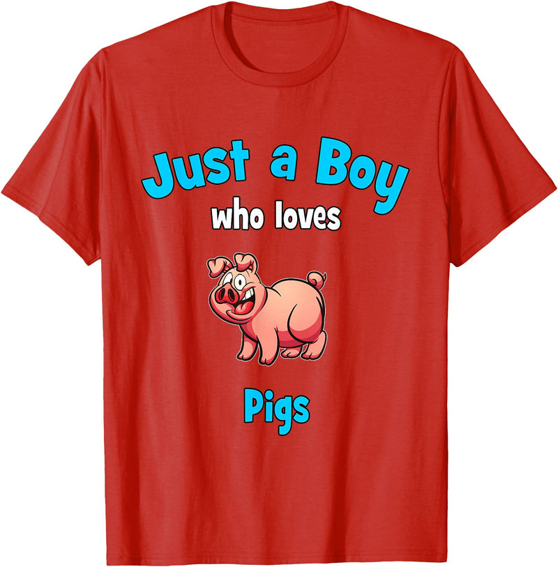 Boys Pig Shirts & Gifts for Kids Pig Shirt for Boys | Children's Pig T-Shirt - Red