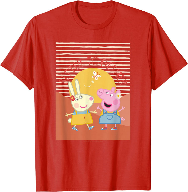 Peppa Pig Better Together Rebecca Rabbit Retro Portrait T-Shirt - Red